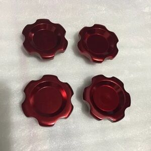 Billet Aluminum Anodized Lot Of 4 Red Oil Filler Cap for Honda Acura Civic RSX